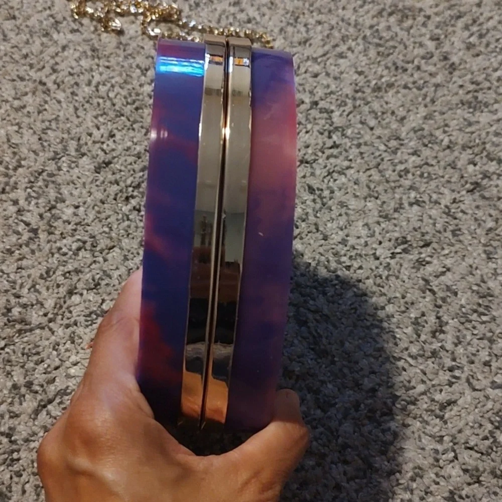 Heart-Shaped Purple and Pink Clutch